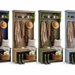 Handmade Hallway Bench With Coat Hooks & Shelf - Rustic Farmhouse Entryway Storage Unit Solid Wood Mudroom Bench, Custom Sizes & Colours - thumbnail 3
