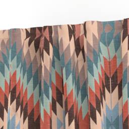 Southwest Curtain Panel - Tribal Boho Bohemian Coral Mint Blue Pink Custom Kilim in Autumn Colors By Willowlanetextiles - thumbnail 3