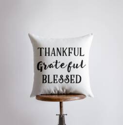 Thankful Grateful Blessed - Pillow Cover 16 X Home Decor Primitive Farmhouse Pillows Country Gift - thumbnail 1