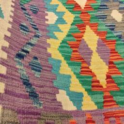 Classic Kilim Rug, Handmade Artisan Afghan Turkish Persian Qashqai Navajo Bohemian Natural Wool Flatweave Multicolour Rug 134x99 cm - thumbnail 4