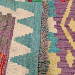 Classic Kilim Rug, Handmade Artisan Afghan Turkish Persian Qashqai Navajo Bohemian Natural Wool Flatweave Multicolour Rug 134x99 cm - thumbnail 3