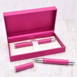 Elegant Pink Mini Pen Set With Personalised Engraved Box