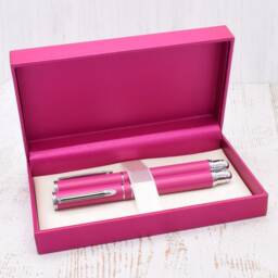 Elegant Pink Mini Pen Set With Personalised Engraved Box - thumbnail 2