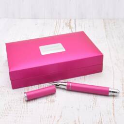 Elegant Pink Mini Pen Set With Personalised Engraved Box - thumbnail 3