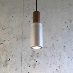 Handmade Concrete Pendant Light Modern Wood Accent Lamp - thumbnail 2
