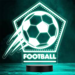 Football Ball Fire Flames Sports Fan Custom Gift Colour Night Light - thumbnail 1
