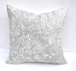Laura Ashley Maddox Silver Cushion, The Same Fabric On Both Sides, Handmade With A Zip Fastening 16 - thumbnail 1