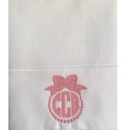 Pink Bow Monogram Pillowcase Custom Embroidered Personalized - thumbnail 2