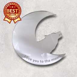 Customizable Wolf Moon Acrylic Mirror Wall Art Indoor/Outdoor Safe - thumbnail 1