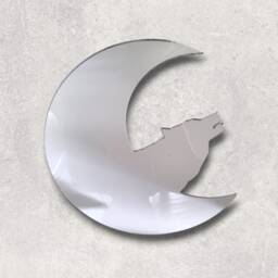Customizable Wolf Moon Acrylic Mirror Wall Art Indoor/Outdoor Safe - thumbnail 3