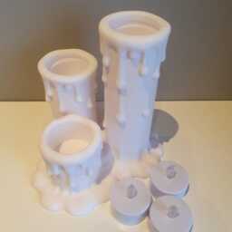 Dripping Wax Style Led Tea Light Holders - Set Of 3 - thumbnail 3