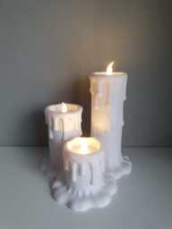 Dripping Wax Style Led Tea Light Holders - Set Of 3