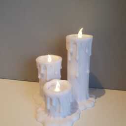 Dripping Wax Style Led Tea Light Holders - Set Of 3 - thumbnail 2