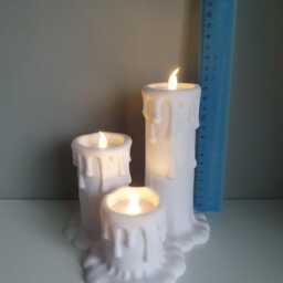 Dripping Wax Style Led Tea Light Holders - Set Of 3 - thumbnail 4