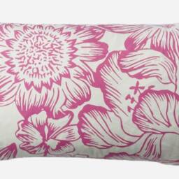 Pink Floral Cushion Covers Manuel Canovas Fabric Manon White Botanical Modern - thumbnail 2