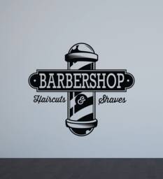 Barbershop Sign Wall Decal Window Door Haircuts Shaves Poster Barber Gift Vinyl Sticker Salon Decor Office Shop Art 800 - thumbnail 1