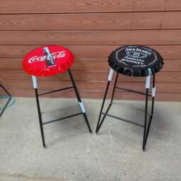 Coca Cola Man Cave Bar Stool X1 Home Indoor/Outdoor Bottle Cap Metal Made To Order - thumbnail 3