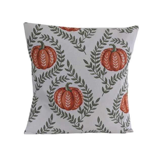 Cushion Cover Autumn Pumpkin Leaf Halloween Print 16 - image 1
