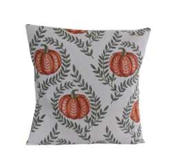 Cushion Cover Autumn Pumpkin Leaf Halloween Print 16 - thumbnail 1