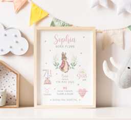 New Baby Personalised Print Birth Stat Details Keepsake Gift, Newborn Parents Gift - thumbnail 1