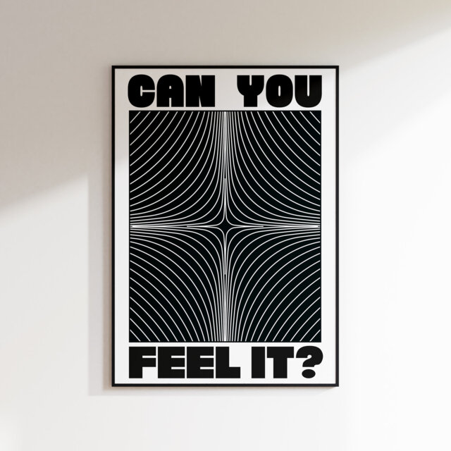 Can You Feel It? Print - Acid 90's Raving Music Poster Wall Art A5 A4 A3 House Bold Typographic Quote Decor - image 1