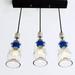 Industrial Light Fixture - Chandelier Ceiling Lamp Made From Absolut Vodka Bottle For Home, Restaurant & Bar Island - thumbnail 3