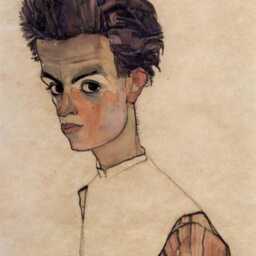 Photo Art Print With Passe-Partout Egon Schiele Autoportrait 18x24 cm + 2 Magnets - thumbnail 2
