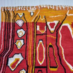 Handmade Colorful Moroccan Rug, Unique Abstract Beni Ourain Rug, Custom Cozy Chic Wool Bohemian Area Handwoven Funky Rug - thumbnail 2