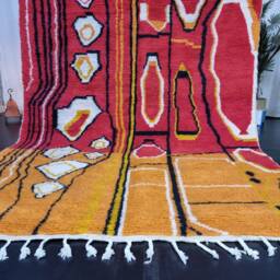 Handmade Colorful Moroccan Rug, Unique Abstract Beni Ourain Rug, Custom Cozy Chic Wool Bohemian Area Handwoven Funky Rug - thumbnail 3