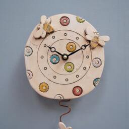 Handmade Ceramic Bee Clock Quirky Mantel Clock For Kids - thumbnail 3