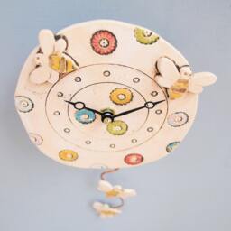 Handmade Ceramic Bee Clock Quirky Mantel Clock For Kids - thumbnail 2