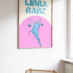 Libra Zodiac Print Retro Astrology Poster, Funky Y2K Art - thumbnail 2