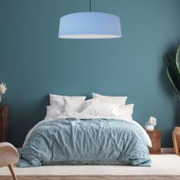 Extra Large Light Blue Lampshade in Cotton With Diffuser - thumbnail 2