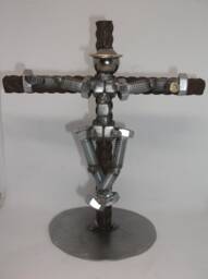 Jesus On The Cross-Metal Bolt Figurine, Upcycled Metal Art, Religious Art - thumbnail 1