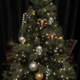 Skull Christmas Bauble, Gothic Xmas Tree Ornament, Alternative Decor, Unique Decorations - thumbnail 4