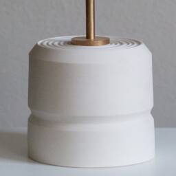 White Ceramic Table Lamp Modern Minimalist Lighting - thumbnail 2