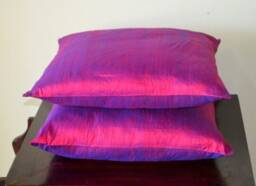 Fuchsia & Purple Dupioni Pure Silk Cushion Cover/Sham 12x12, 12x16, 12x20, 14x20, 14x24, 16x16, 18x18, 20x20, 22x22, 24x24 & 26x26 - D109