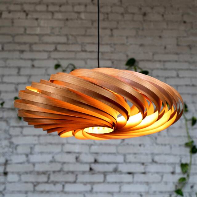 80 cm Pendant Lamp Made Of Cherry Wood. Sustainably Hand-Crafted in Cologne - image 1
