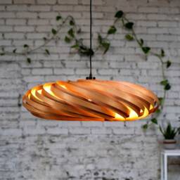 80 cm Pendant Lamp Made Of Cherry Wood. Sustainably Hand-Crafted in Cologne - thumbnail 3