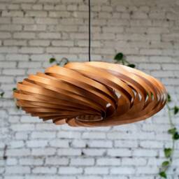 80 cm Pendant Lamp Made Of Cherry Wood. Sustainably Hand-Crafted in Cologne - thumbnail 2