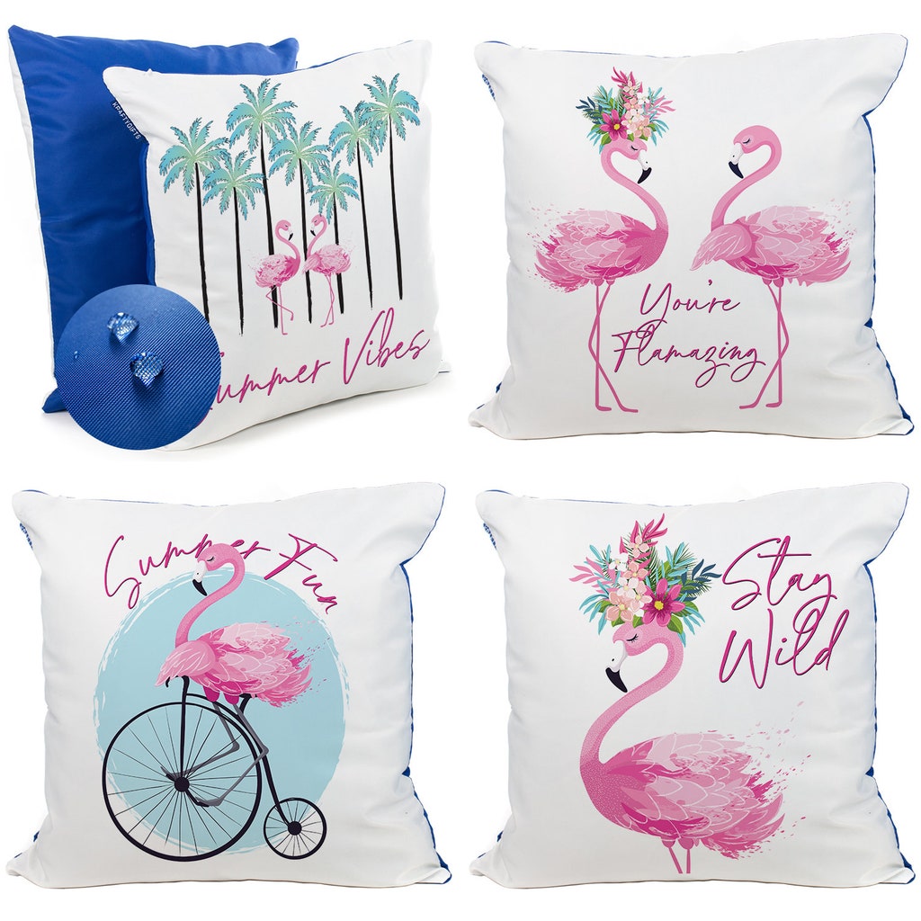 Outdoor Decorative Cushion Covers Set Of Waterproof Summer