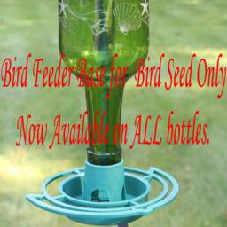 New Etched Lighthouse Recycled Wine Bottle Hummingbird Or Bird Feeder - thumbnail 4