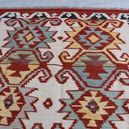 5x7 Ft Maimana Flatweave New Rug, Tribal Afghan Chubi Kilim Turkmen Color Design Oriental Rug, Rug For Bedroom, Living Room Carpet - thumbnail 3