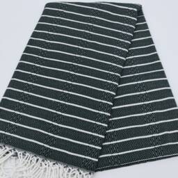 "Dark Green Towel, Bohemian Towel, Handmade Towel, Turkish Towel, 37""x70" - thumbnail 3