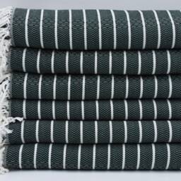 "Dark Green Towel, Bohemian Towel, Handmade Towel, Turkish Towel, 37""x70" - thumbnail 2