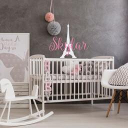 Personalized Baby Girl Name Wall Decal Paris Nursery Decor Ww6 - thumbnail 2