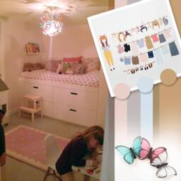 Butterfly Chandelier Teal, Rose & White Whimsical Nursery Lighting - thumbnail 3