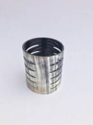 Handmade Buffalo Horn Hurricane Stripe Pattern , Candle Holder , Tea Light Home Decor Decor New Year Gift - thumbnail 1