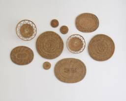 Woven Rattan Wall Decor - Set Of 10 Boho Basket Art