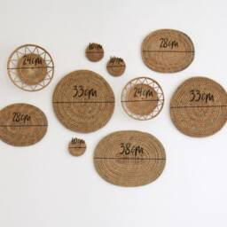 Woven Rattan Wall Decor - Set Of 10 Boho Basket Art - thumbnail 4